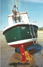  ??  ?? A bilge or twin keel boat can take the ground, which can save you the expense of hauling out in the event of a prop wrap