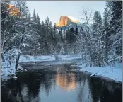  ?? (Laura A. Oda/bay Area News Group) ?? Alpenglow lights up Yosemite’s iconic Half Dome at sunset.