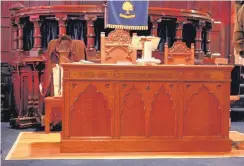  ??  ?? Happy reunion The old Communion Table from Rutherglen West Parish Church was spotted at a recent Glasgow Presbytery meeting