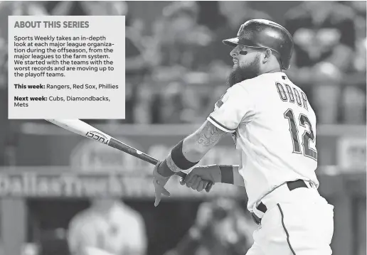  ?? SHANE ROPER/USA TODAY SPORTS ?? Although he hit 30 homers and drove in 93 runs, Rangers second baseman Rougned Odor has a high strikeout rate.