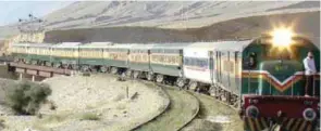  ?? - Express Tribune file ?? DOUBLE RAIL SPEED: The rail project would be completed in five to six years and after that, the rail speed would double to 180 kilometres per hour.