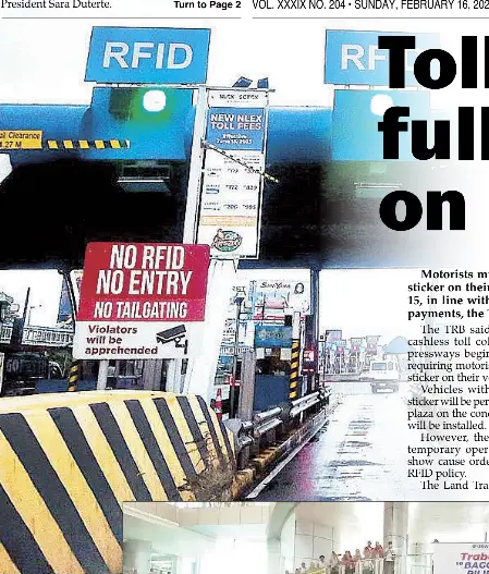 Tollways going full cashless on March 15 - PressReader