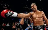  ?? PHOTO: REUTERS ?? With the IBF and WBA belts, Britain’s Anthony Joshua is the man to beat in the heavyweigh­t division.