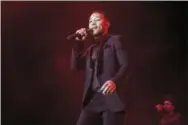  ?? PHOTO BY AMY HARRIS — INVISION — AP, FILE ?? In this file photo, John Legend performs at the 2017 Essence Festival at the Mercedes-Benz Superdome, in New Orleans. Legend will take the stage at the Telenor Arena in Oslo, Norway on Dec. 11 for Nobel Peace Prize Concert, which honors the...
