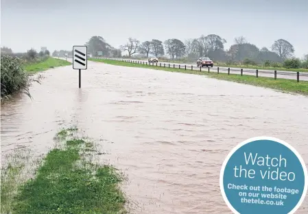  ??  ?? The A92 between Ethiebeato­n and Arbroath was closed due to extensive flooding.