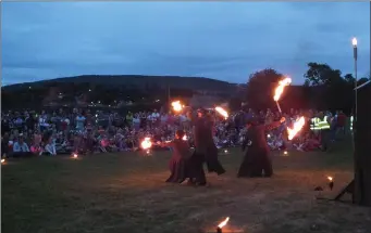  ??  ?? The fire display at Mallow Town Park in conjunctio­n with Mallow Arts Collective Festival in July this year. Photo: Eugene Cosgrove