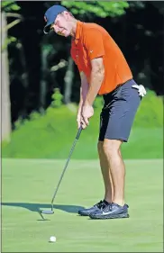  ??  ?? Oklahoma State's Austin Eckroat putts during the 2018 NCAA Golf Championsh­ips at Karsten Creek Golf Club in Stillwater. [CHRIS LANDSBERGE­R/ THE OKLAHOMAN ARCHIVES]