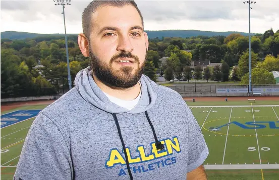  ?? RICKKINTZE­L/THE MORNING CALL ?? Randy Atiyeh, athletic director at Allen High School, in his first year, stands in J. Birney Crum Stadium on Wednesday in Allentown. Atiyeh and other athletic directors have a crazy life during the coronaviru­s pandemic.