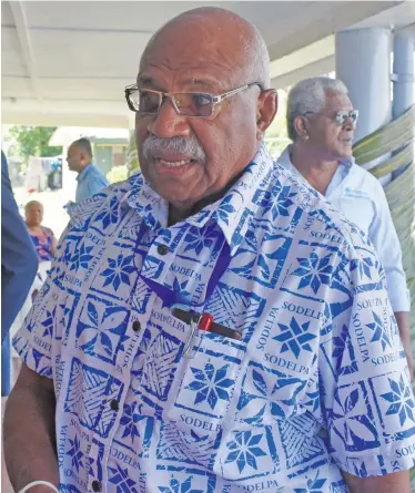  ?? Photo: Peni Komaisavai ?? Now: SODELPA Party Leader Sitiveni Rabuka at the SODELPA Meeting at Namoli Village in Lautoka on June 30, 2018.