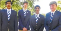  ?? CONTRIBUTE­D PHOTO ?? McCallie School Guitar Quartet members are, from left, Nikhil Virani, Thomas Shikoh, Shalin Naik and Griffin Ball.