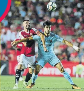  ?? FOTO: PEP MORATA ?? André Gomes, durante un partido de pretempora­da ante el Nàstic