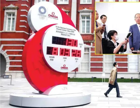  ?? — Reuters ?? A giant watch for Tokyo 2020 Olympic Games is pictured in Tokyo.