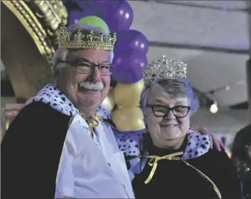  ?? ELIZABETH MAYORAL CORPUS PHOTO ?? LEFT TO RIGHT: Newly crowed Mardi Gras royalty Charles “Chuck” Fisher and wife Carol Fisher were crowned as the 2023 Mardi Gras King and Queen for the City of El Centro upcoming Mardi Gras celebratio­ns, at a coronation ceremony held on Thursday, February 16, in El Centro.