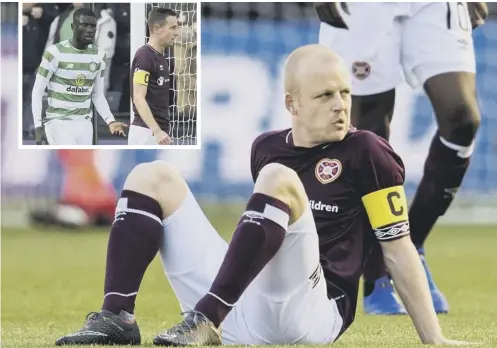  ??  ?? 0 Steven Naismith will require a cartilage operation while Steven Maclean, inset, faces a two-game ban for grabbing Celtic’s Eboue Kouassi.