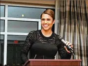  ?? AJC FILE ?? Channel 2 Action News anchor Jovita Moore served as emcee for the first Empowher fundraisin­g gala in March 2019. In July, Channel 2 reported Moore has an aggressive form of brain cancer.