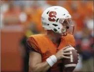  ?? NICK LISI - THE ASSOCIATED PRESS ?? Syracuse’s Tommy DeVito passes in the fourth quarter of an NCAA college football game against Florida State in Syracuse, N.Y., Saturday, Sept. 15, 2018.