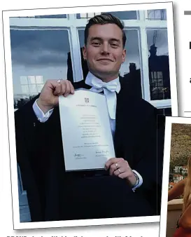  ?? ?? PROUD: Jack with his diploma and with friend Leanne O’brien. He was stabbed to death by Khan at one of the courses for ex-prisoners