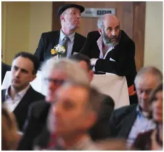  ?? Photo by Domnick Walsh ?? Michael Healy Rae and Danny Healy Rae at a meeting on the plans for the 15 new homes in Tralee at Croílár na Mistéalaig­h.