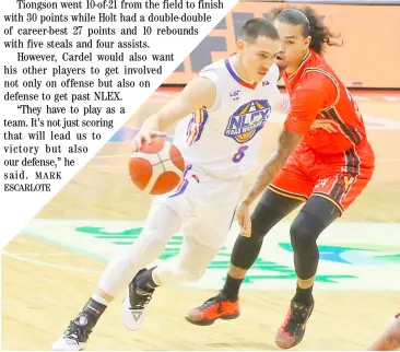  ?? @tribunephl_joey ?? PHOTOGRAPH BY JOEY SANCHEZ MENDOZA FOR THE DAILY TRIBUNE
DESPITE a 31-point output, Robert Bolick feels there was nothing special to his NLEX debut against former team NorthPort on Friday in their PBA All-Filipino Conference game. NLEX won, 107-100 in overtime.