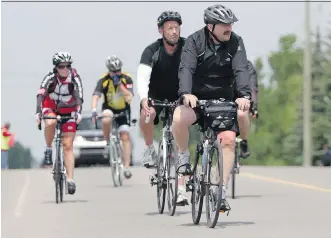  ?? GAVIN YOUNG/ CALGARY HERALD ?? The Enbridge Ride to Conquer Cancer has raised more than $ 46 million to date and is the largest cycling fundraiser in Alberta. This year’s event kicks off on Saturday.