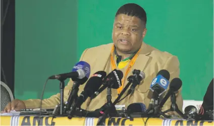  ?? Picture: Gallo Images ?? MAKING HIS POINT. Former state security minister David Mahlobo has been moved to the energy department.