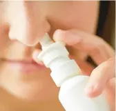  ?? DREAMSTIME ?? Drugmakers caution against using decongesta­nt nasal sprays for more than three days.