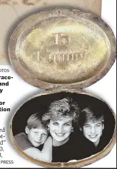  ?? AP PHOTOS ?? HEIRLOOMS: An engraved bracelet, a silver perfume bottle and a locket are among the many items belonging to the late Princess Diana that are up for bid at Boston-based RR Auction through Sept. 13.