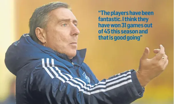  ??  ?? PRIDE: Jim McInally says his Peterhead players have been excellent this season