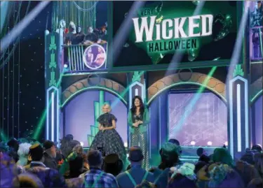  ?? ERIC LIEBOWITZ — NBC VIA AP ?? This image released by NBC shows Kristin Chenoweth, left, and Idina Menzel from the Halloween-themed TV special “A Very Wicked Halloween: Celebratin­g 15 Years On Broadway,” airing on NBC on Oct. 29 at 10pm ET. Chenoweth and Menzel were original stars of the Broadway production.