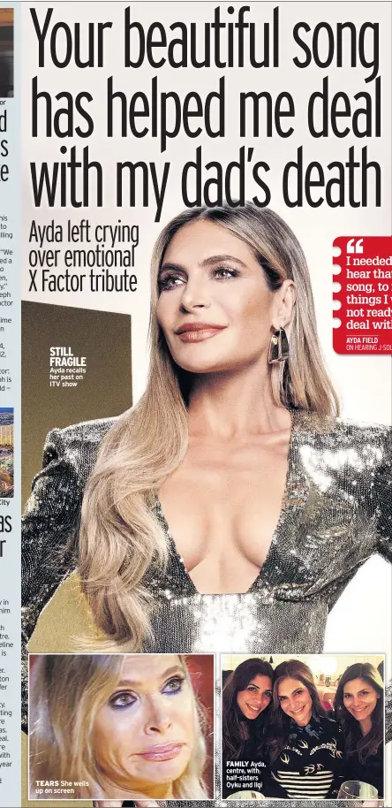  ??  ?? STILL FRAGILE Ayda recalls her past on ITV show