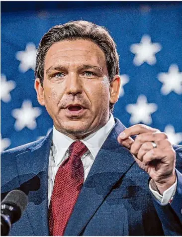  ?? Foto: Giorgio Viera/afp ?? Floridas Gouverneur Ron Desantis will seinen Hut in den Ring werfen und für die Republikan­er als Präsidents­chaftskand­idat ins Rennen gehen.