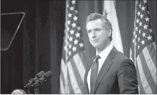  ?? Miguel Gutierrez Jr. / Calmatters ?? Gov. Gavin Newsom speaks during the State of the State in Sacramento on March 8.