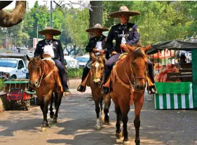  ??  ?? Left: Mounted police in Mexico City