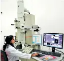  ??  ?? A scientist working with the Transmissi­on Electron Microscope
