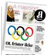  ??  ?? Aftenposte­ns forside i går.