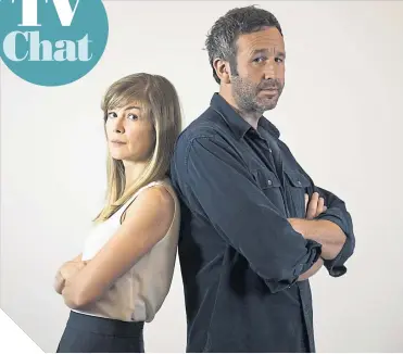  ??  ?? Rosamund Pike and Chris O’Dowd star in BBC series State Of The Union