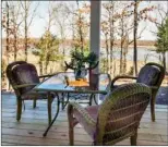  ??  ?? The back porch provides a shady retreat with a gorgeous view of the Arkansas River.