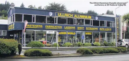  ??  ?? The Ullrich Aluminium Dunedin showroom
and factory at 391 Kaikorai Valley Rd.