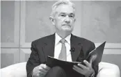  ?? MARK SCHIEFELBE­IN AP FILE ?? Fed Chair Jerome Powell has recently downplayed the idea that interest rate reductions are nearing.