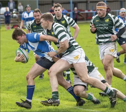  ??  ?? Action from the Munster J-League Division 2 game between Tralee and Kanturk at O’Dowd Park, Tralee. Photo by Domnick Walsh