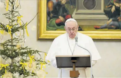  ?? EFE ?? El Papa, durante la plegaria del Ángelus del pasado 10 de enero.