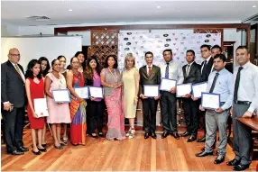  ??  ?? Picture shows those who passed out at the recent course with the Brazilian Ambassador, Elizabeth Sophie Balsa, the chief guest, and Nedra Wickremesi­nghe, Arden's Executive Director.