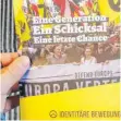  ?? FOTO: „RECHTE UMTRIEBE ULM“ ?? Werbeplaka­t der Identitäre­n Bewegung.