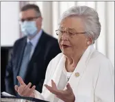  ?? MICKEY WELSH — THE MONTGOMERY ADVERTISER ?? Alabama Gov. Kay Ivey gives a COVID-19update during a news conference at the Alabama Capitol Building in Montgomery, Ala., on Thursday.