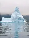  ?? ?? Icebergs were spotted frequently on the Greenland cruise.
