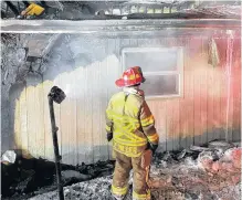  ?? CONTRIBUTE­D ?? Firefighte­rs from Brooklyn, Hantsport, Windsor, Mt. Uniacke, Rawdon and Wolfville responded to a house fire in Ardoise Feb. 16.
