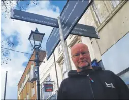 ?? FM4229954 ?? Andy Clark says the new street signs in Ashford are out of keeping with a Victorian-themed High Street