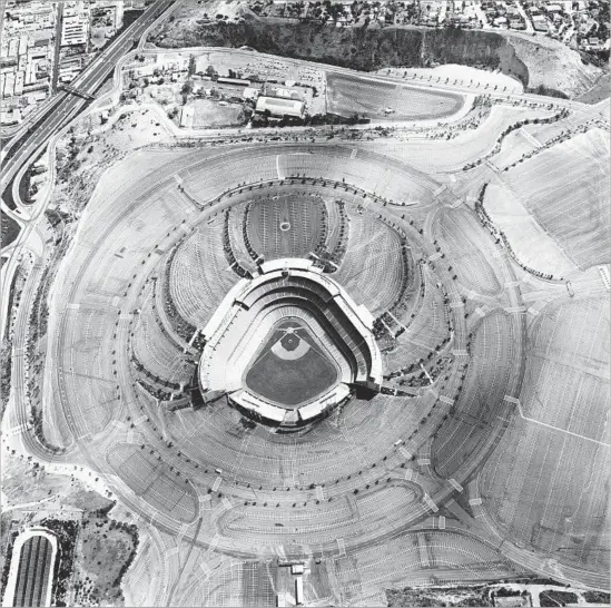  ?? Randy Dodson The Fine Arts Museums of San Francisco ?? “DODGER STADIUM” was among the prints in Ed Ruscha’s 1967 “Thirtyfour Parking Lots,” images that helped him present L.A. as a city without a public.