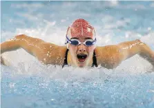  ?? DAN JANISSE ?? Megan Bornais of L’Essor competes in the Windsor and Essex County Secondary Schools Athletic Associatio­n swim championsh­ips.