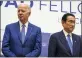  ?? YUICHI YAMAZAKI — POOL PHOTO VIA AP ?? U.S. President Joe Biden, left, and Japanese Prime Minister Fumio Kishida attend an event in Tokyo on Tuesday.